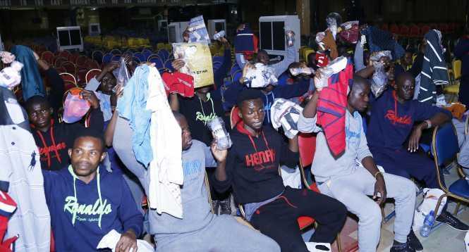 Nigerians who were deported from Libya on Friday 11th March 2016 were received by Pastor T.B. Joshua