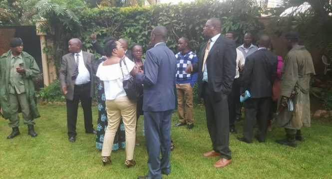 Police officers keep vigil on M’membe’s house